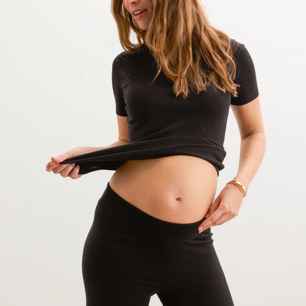 Hatch Classic Maternity Black Sweater Tee